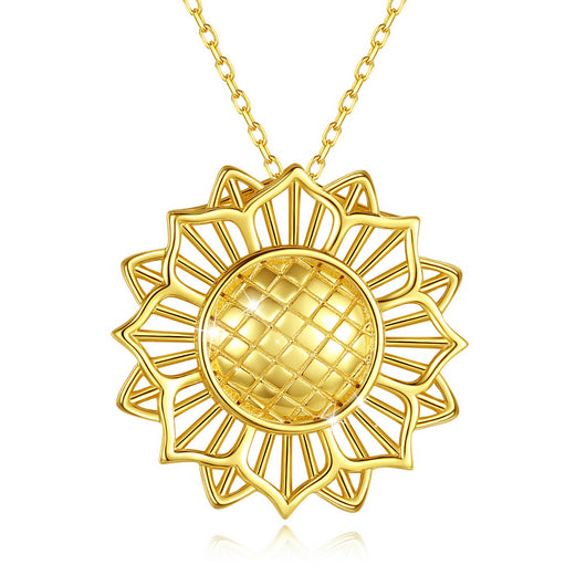 Sunflower Pendant Necklace in 925 Silver with Gold Plating